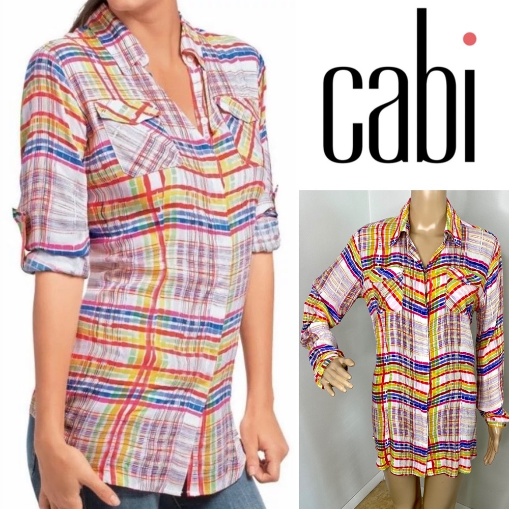 CAbi 747 Cirque Multicolor Button Down Blouse